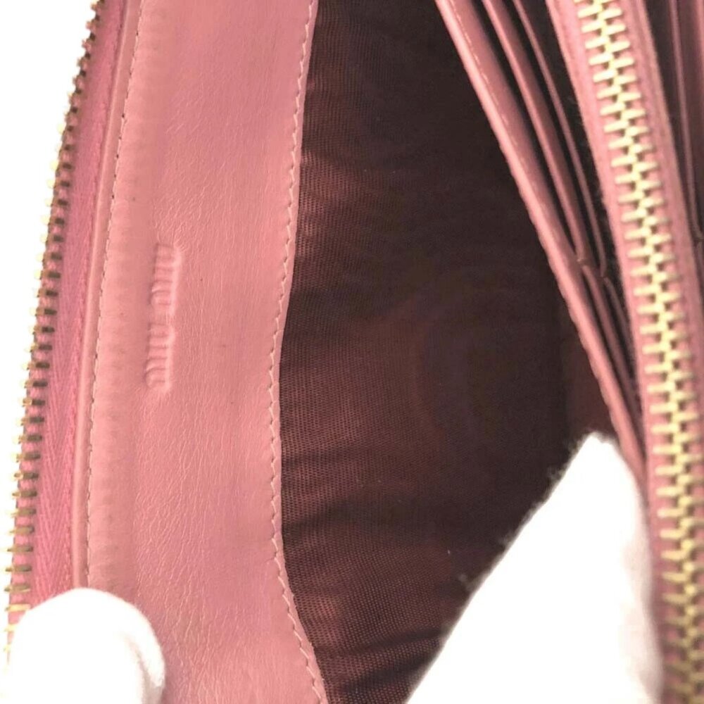 (L1) Authentic Miu Miu Wallet Long Embossed Pink … - image 8